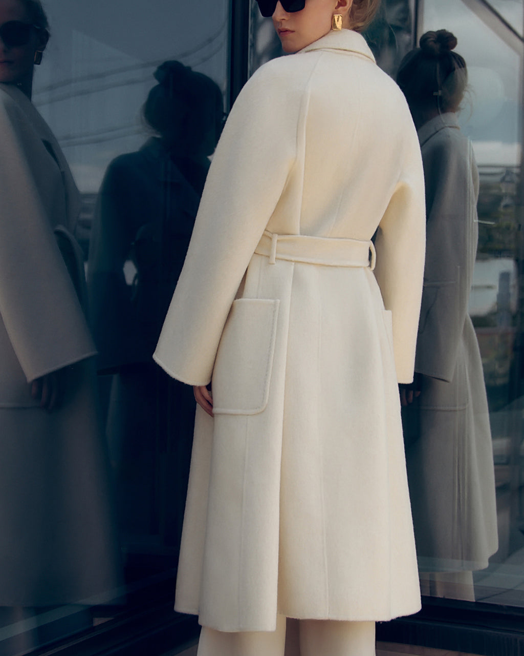 Off-white Wool Robe Coat