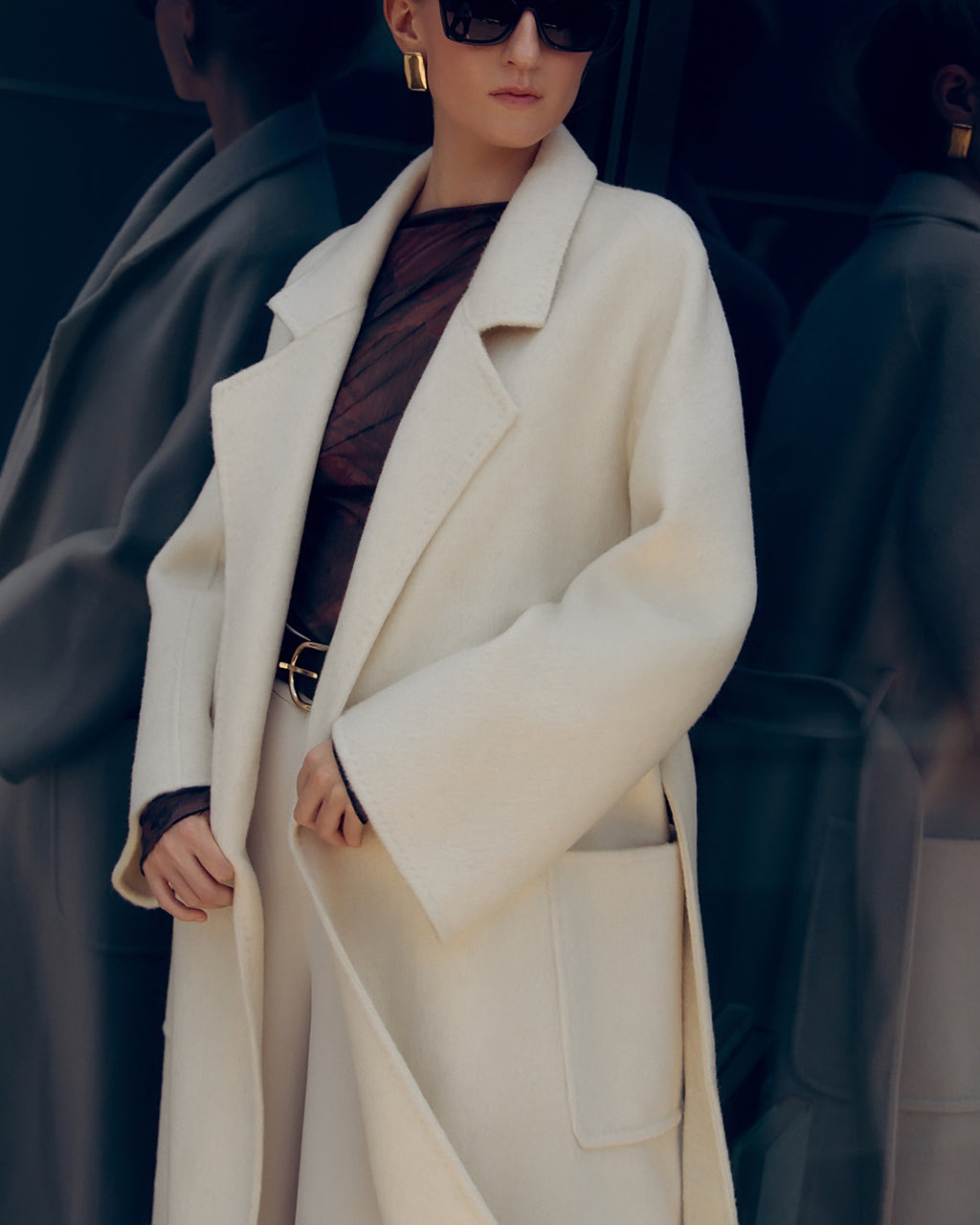 Off-white Wool Robe Coat