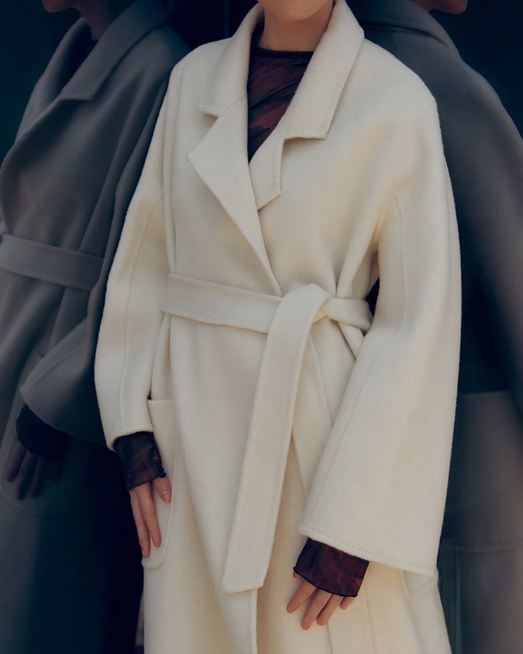 Off-white Wool Robe Coat