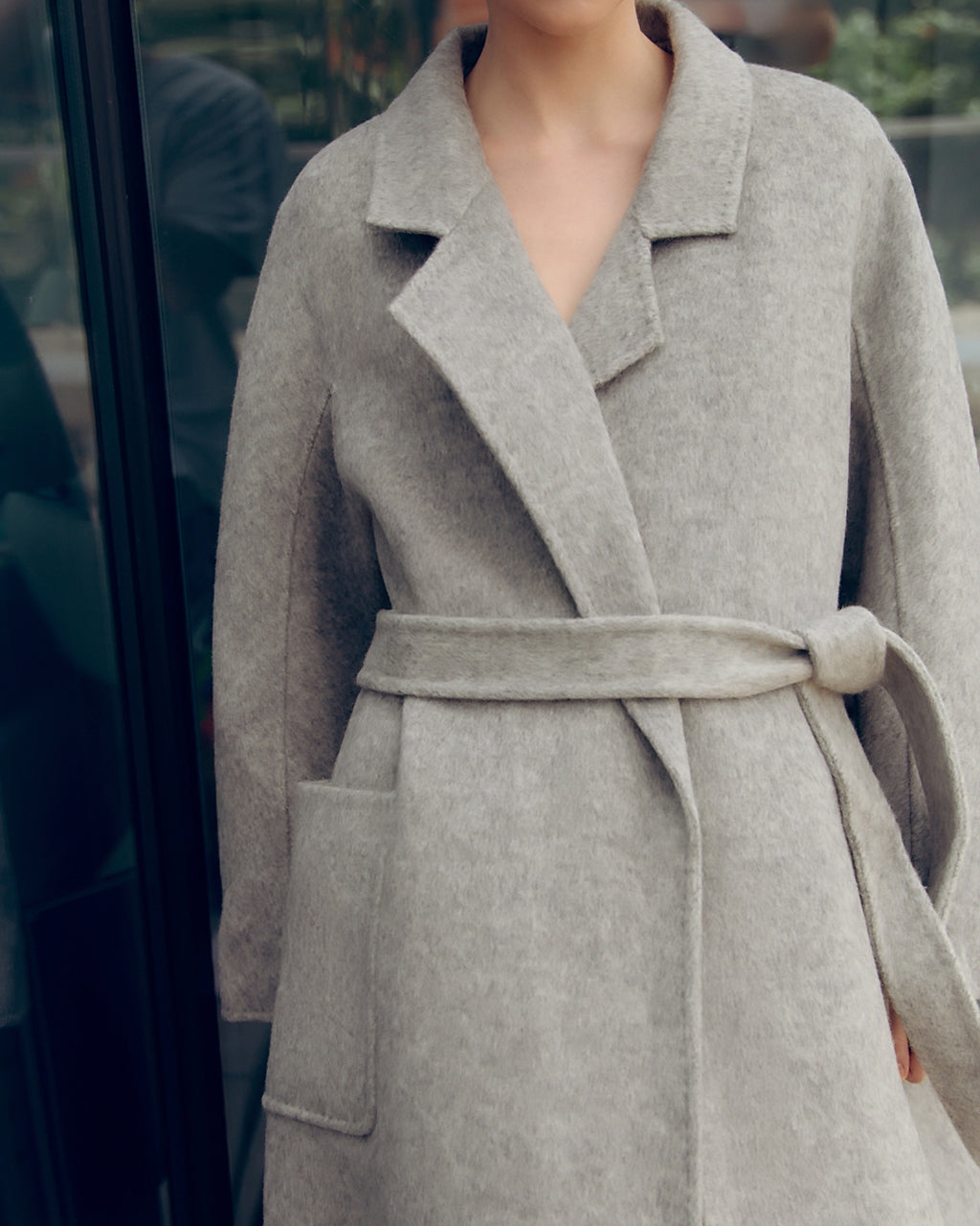 Gray Wool Robe Coat