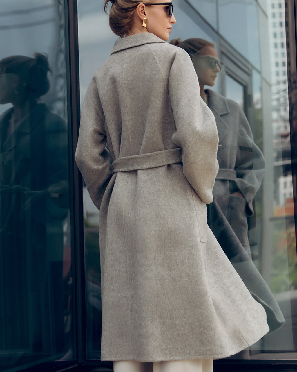 Gray Wool Robe Coat