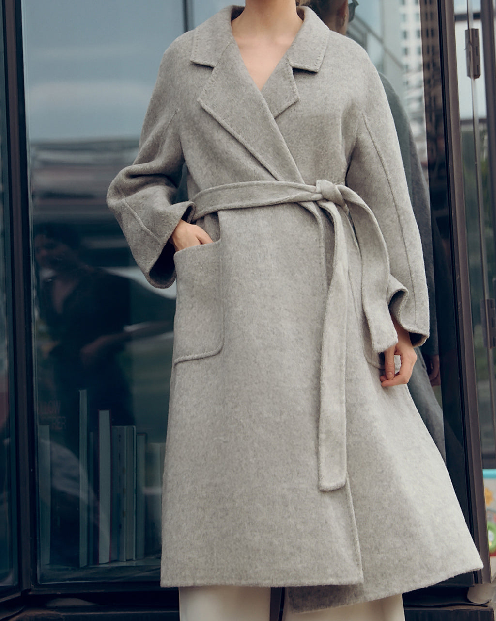 Gray Wool Robe Coat