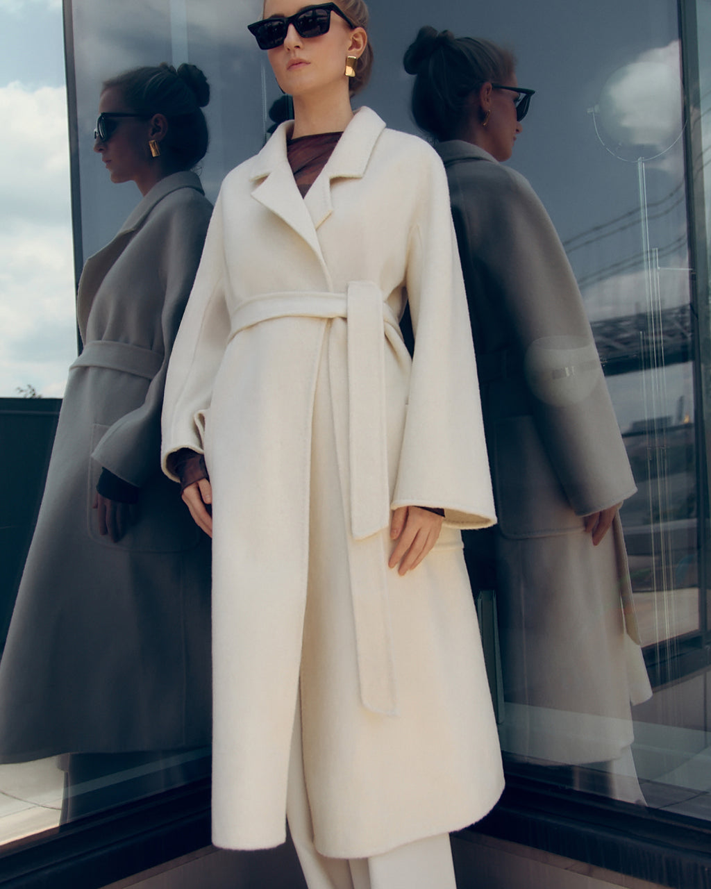 Off-white Wool Robe Coat