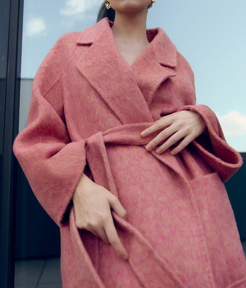 Berry Wool Robe Coat
