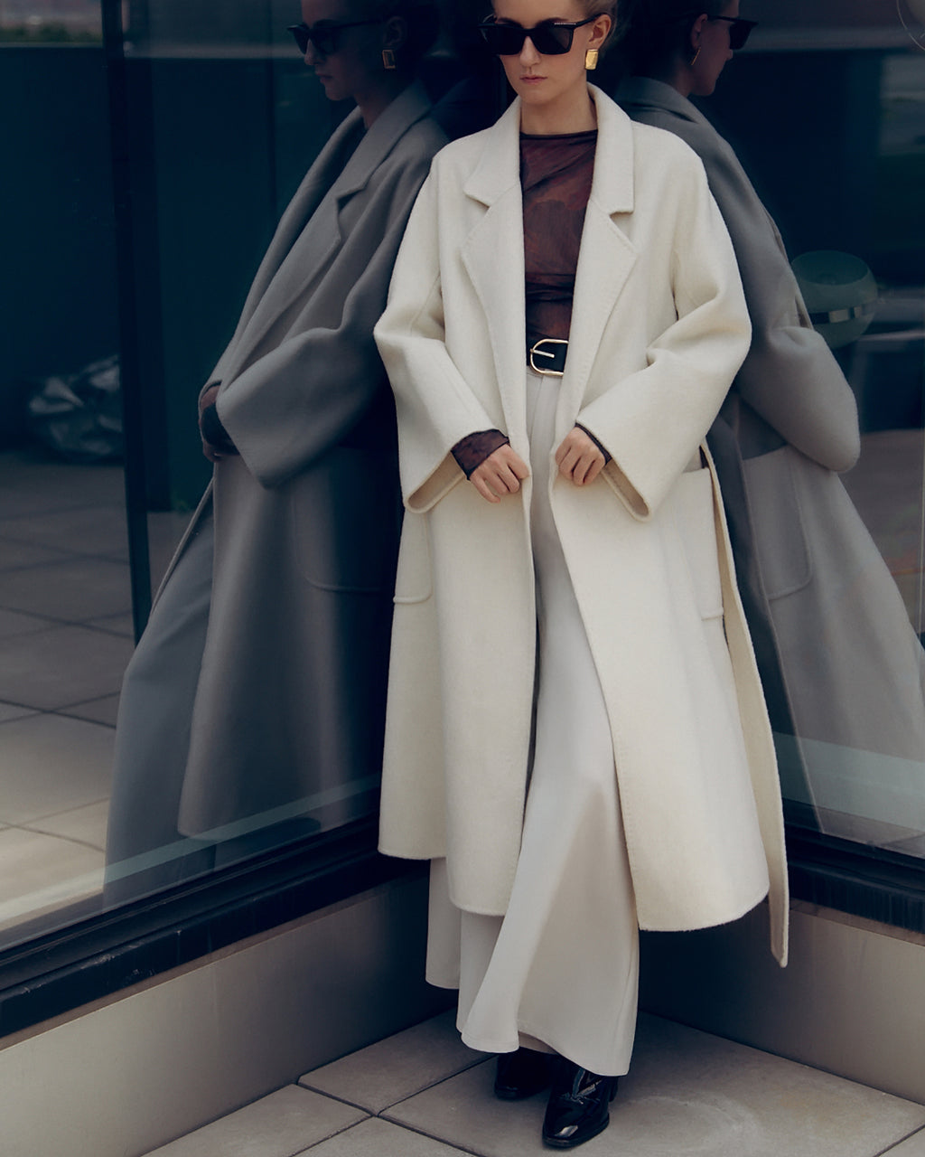 Off-white Wool Robe Coat
